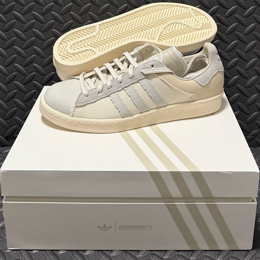 Adidas Campus x Highsnobiety HIGHArt Sneakers White‎ Gray Mens Size 8.5